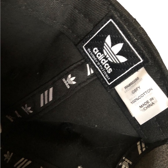 Adidas Golf Hat Cap OS Black 100% Cotton Adjustable Summer Embroidered Logo - Picture 4 of 4